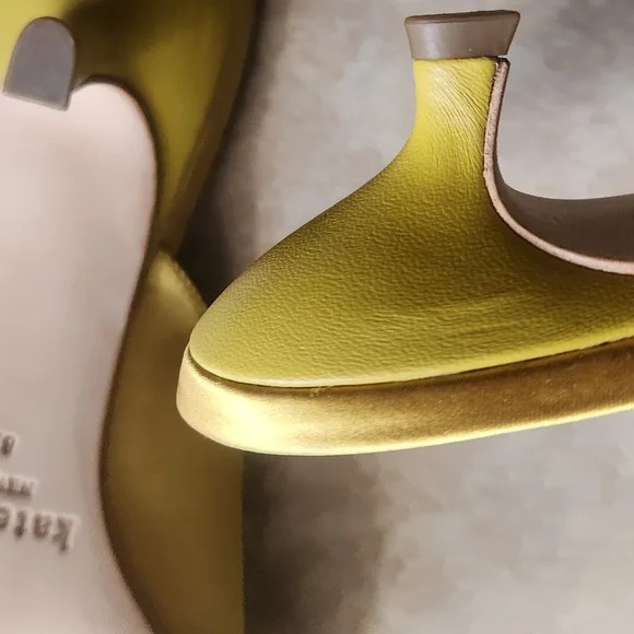 kate spade Darlene Gold Embellished Slip-On Mules with Crystal Brooch - Picture 7 of 11